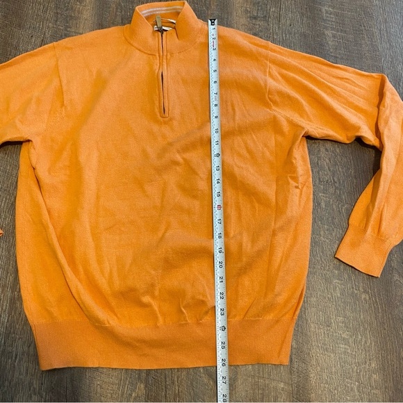 Peter Millar Orange Creamsicle Quarter-Zip Sweater Size Large - Picture 3 of 6